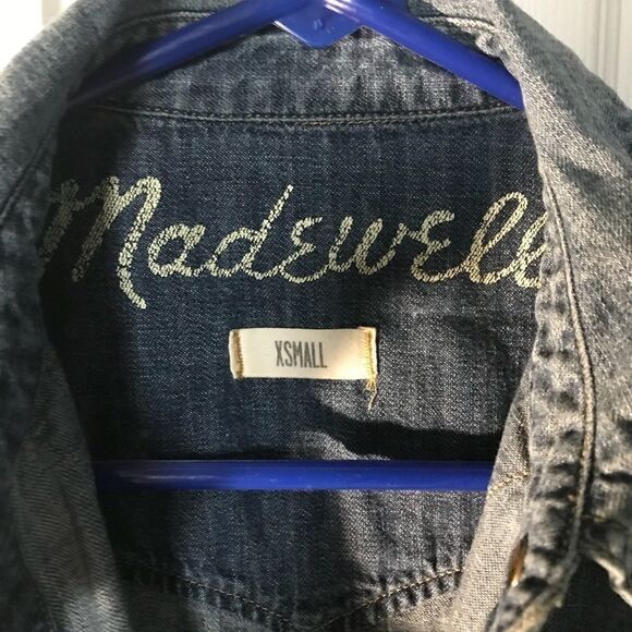MADEWELL Western jean button down shirt. - Picture 4 of 4